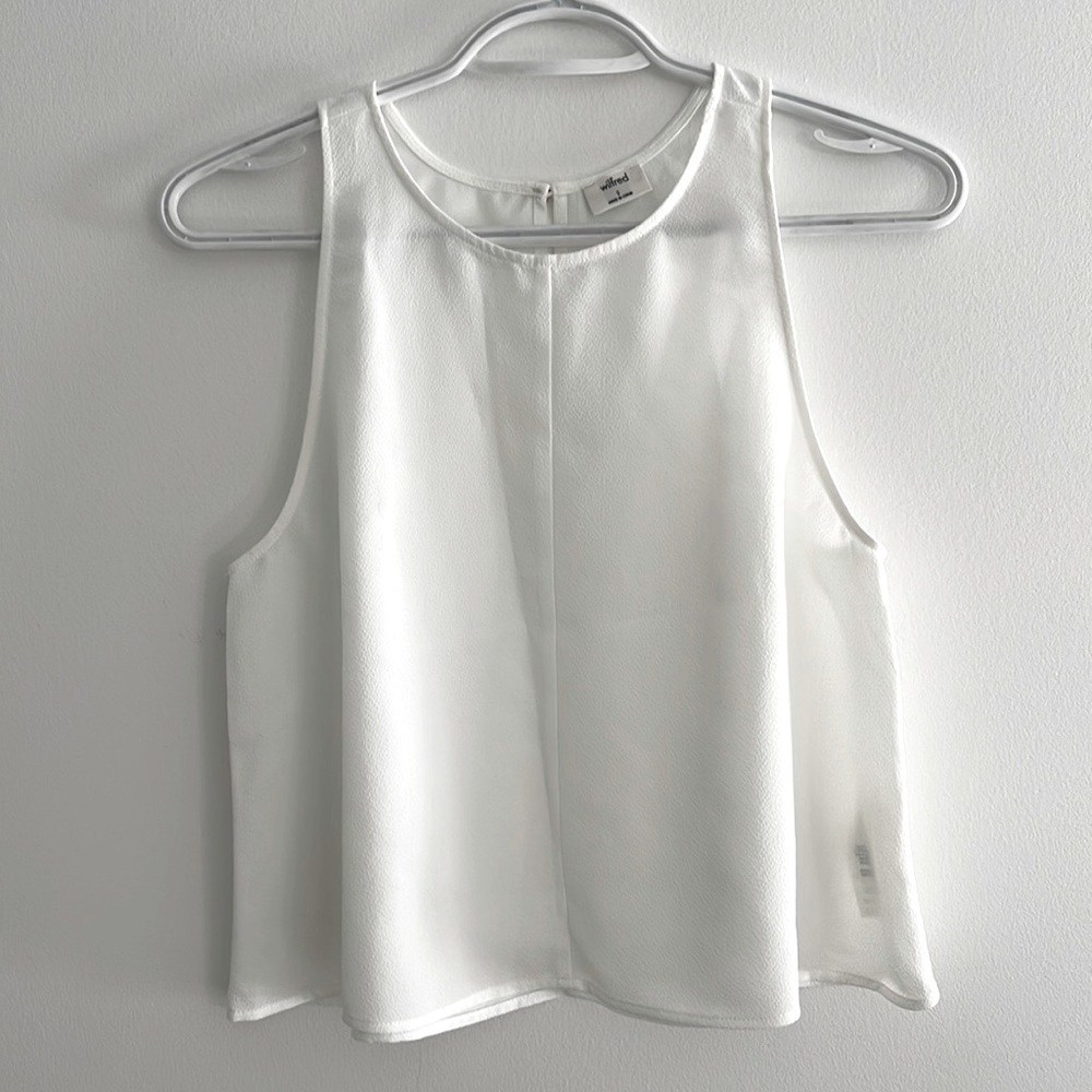 EUC Wilfred white flouncy tank top
